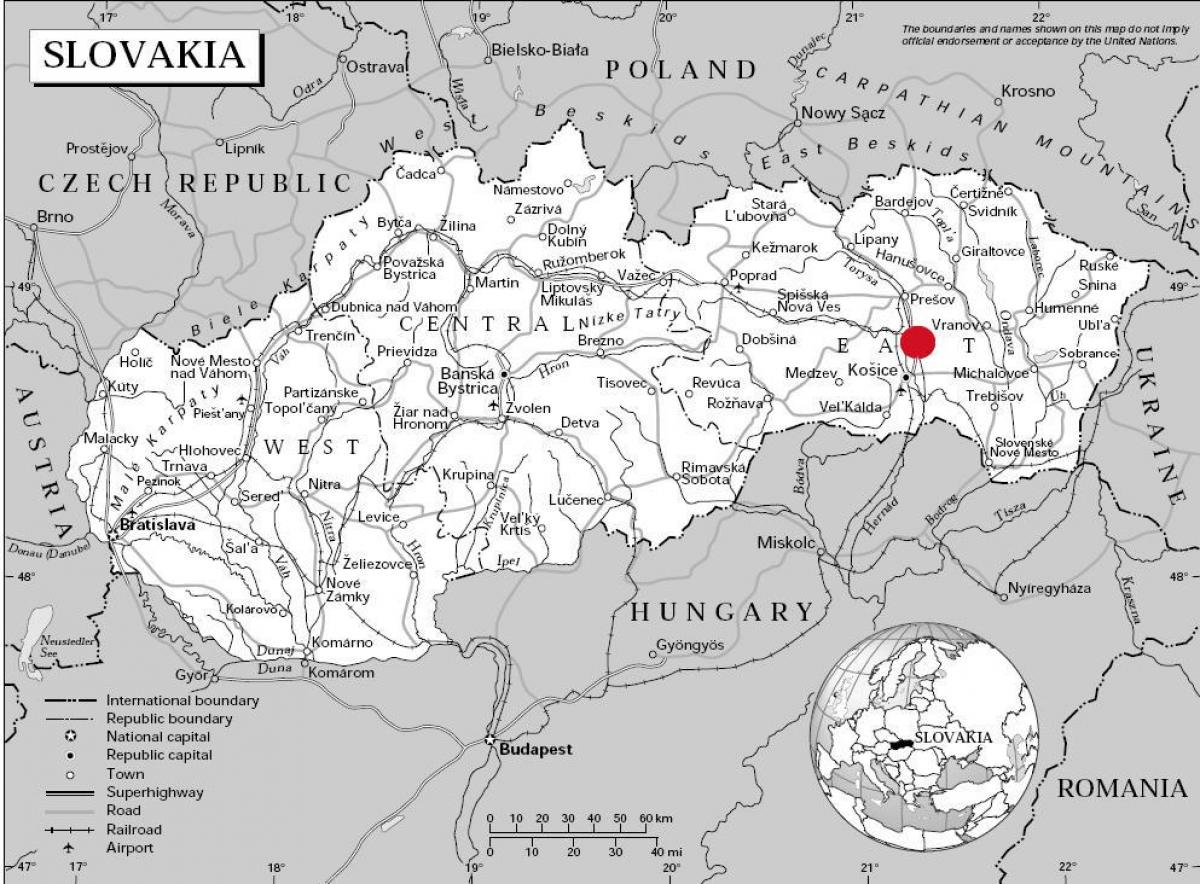 mapi istočne Slovačke