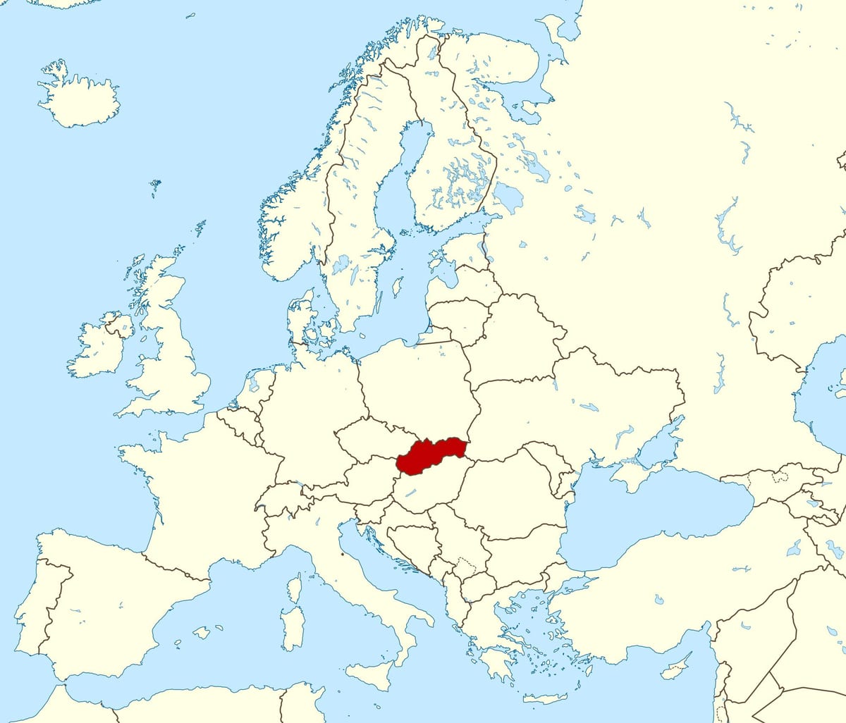 mapi Slovačke kartu europe