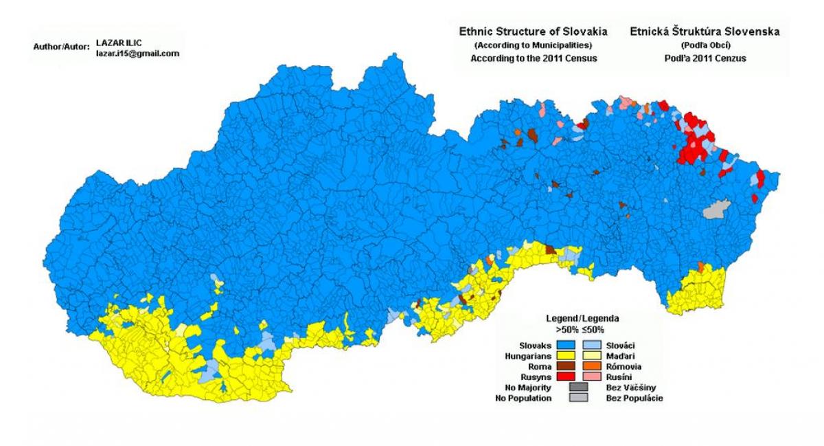 mapi Slovačke etničke