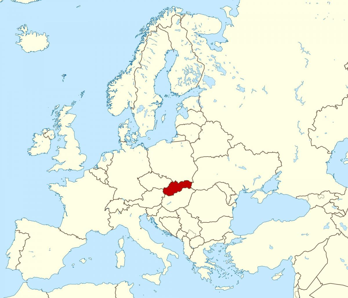 mapi Slovačke kartu europe