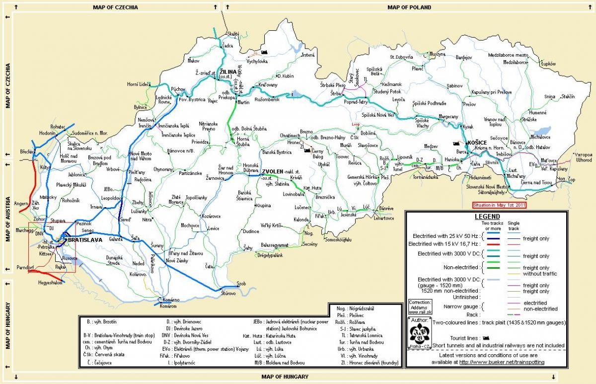 Slovačke voz mapu