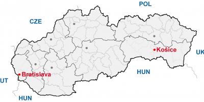 Mapa kosice Slovačke