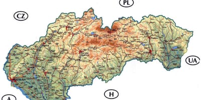 Detaljne mapu Slovačke