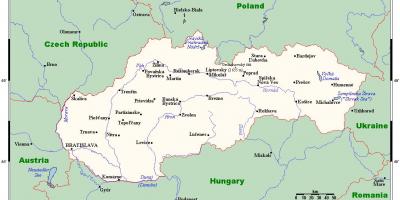 Mapi Slovačke sa gradovima